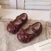 Sapatilhas Mary Jane Retrô de Solado Macio para Meninas 2026 Primavera/Outono Novos Sapatos de Couro com Laço Estilo Ballet Sapatos de Princesa