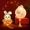 Nuevo Kit de Materiales DIY para Linterna de Conejo de Dibujos Animados Linda Portátil del Festival de Medio Otoño, Linterna de Conejo de Jade Brillante Estilo Antiguo Personalizada