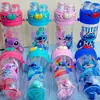 Taza de Agua con Tapa Abierta y Doble Agujero para Popote Lilo & Stitch Bolso Cruzado Taza Portátil para Beber con Correa Taza de Plástico