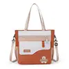 Mochila de Estilo Coreano Ins de Alto Valor Estético Versátil Duradera Color Bloqueo de Color Nicho Simple Estilo Universitario Gran Capacidad para Estudiantes de Secundaria y Preparatoria