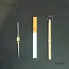 Aleación de Titanio Integrada de Doble Extremo Palillo Recogedor de Oídos Portátil para el Hogar Producto de Cuidado Dental Limpiador de Oídos Soporte de Palillo de Latón