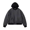 Moda Nueva Primavera y Otoño 2026 Simple Retro Tendencia Versátil para Hombre Estilo High Street Cortavientos con Capucha Chaqueta de Dos Piezas Falsa