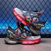 Zapatos para Niñas Malla Hebilla Giratoria Zapatos Infantiles 2026 Otoño Nuevos Zapatos Deportivos para Correr al por Mayor con Luces para Niños Pequeños