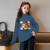 Y2525# nueva camiseta de terciopelo alemán estilo extranjero para niñas, camiseta interior de manga larga para niños, abrigo largo de primavera y otoño T