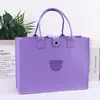 Bolsa de fieltro con diseño de oso lindo - Bolso de mano y de hombro reutilizable para uso diario