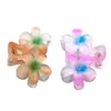 El Clip para el Cabello Doble de Frangipani Más Vendido de Amazon Clip para el Cabello con Flor de Gradiente de Caramelo Clip de Tiburón Femenino Accesorios para el Cabello Tocado