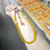 Cadena de Teléfono Colgante de Caqui de Nuevo Estilo para la Buena Suerte, Amuleto de Buena Suerte, Llavero de Pulsera con Cuentas de Cristal Fresco de Verano