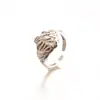 Anillo de Plata de Ley 925 Chapado en Oro de 18 Quilates Japón y Corea del Sur Vive con Artículos Más Vendidos Anillo Individual de Moda para Hombres y Mujeres Industria Pesada Ajustable