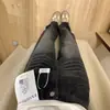 Calça Jeans Reta Preta e Cinza para Mulheres, Tamanho Grande, Emagrecedora, Calça de Primavera, Novo Estilo 2026, Calça Wide-Leg Petite