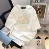 Camiseta de Manga Curta para Casais, Caimento Solto, Camiseta Estilosa, Estilo Hong Kong de Comércio Exterior, Manga Meia Manga de Seda Gelada, Camiseta de Manga Curta de Verão Feminina, Masculina