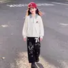 Conjunto de dos piezas versátil para niñas estilo coreano, top de cuadros patchwork con cuello para primavera y otoño con elegante ribete de encaje y pantalones casuales