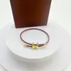 Fivela em Forma de I Dourada Rígida 3D Galvanizada a Cobre com Corda de Aço Pulseira de Mão Ajustável à Prova d'Água e Suor Pronta para Venda