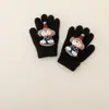 Luvas de tricô de pelúcia fofas para crianças para outono e inverno, luvas quentes de desenho animado com dedos separados para meninos e meninas, adequadas para estudantes escreverem