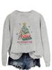 Todo reservado para cartas de Navidad diversión en stock suéter casual de cuello redondo estampado europeo y americano al por mayor