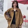Método Original Retro Americano Solapa de Gamuza Chaqueta Casual Top Maillard Holgada Chaqueta Marrón para Mujer
