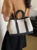Bolsa de Lona de Alta Qualidade para Mulheres, Bolsa Transversal, Novo Estilo, Grande Capacidade, Bolsa de Mão Color Block, Versátil, Estilosa, Bolsa Tote de Ombro Único