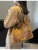 Bolso de Gamuza Transfronterizo para Mujer de Gran Capacidad 2025 Nuevo Otoño e Invierno Estampado Leopardo Bolso de Hombro para Compras Bolso Tote de Alta Gama