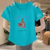 Ropa de Maternidad Talla Grande Blanca Hombro Normal Manga Corta Tipo Algodón para Mujer 2024 Nuevo Top Pequeño Dulce Picante Top Pequeño Verano