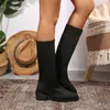 Botas de Punto Altas Hasta el Muslo Talla Grande Botas Flyknit de Media Pantorrilla Elásticas Celebridad de Internet Estilo Nuevo Calcetines Botas Adelgazantes Mujer Punta Fina Calcetines Elásticos