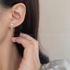 Aretes Colgantes Traseros de Perlas Guisantes Diseño Nicho para Mujer Aretes de Botón Coreanos Elegantes Celebridad de Internet Sencillos Pequeños Accesorios para la Oreja