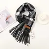 Bufanda de Imitación Cachemir Nueva para Otoño e Invierno para Mujer Estilo Coreano de Gama Alta Versátil Rayada Cálida Bufanda de Pareja Venta al por Mayor