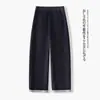 Jeans personalizados de cintura alta con corte curvo para mujer, nuevo estilo primavera/otoño 2026, azul oscuro, pantalones holgados de pierna ancha, adelgazantes y casuales