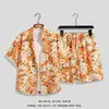 Camisa de Flores Hawaianas Traje de Playa Verano Delgado Sanya Viaje Pareja Hombre y Mujer Talla Grande Pantalones Casuales Sueltos