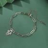 Planta de corte de suministro de exportación de comercio exterior pulsera de doble capa colgante de cactus hueco pulsera para mujer de acero inoxidable 304