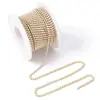 Cadena de Garra de Perla Cifrada Color AB de 2 mm a 6 mm Cadena de Garra con Strass Base Dorada y Plateada Taladro de Garra Cadena Pegatina para Teléfono Móvil DIY Venta al por Mayor