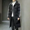 Casaco masculino acolchoado de algodão inverno novo estilo coreano moderno comprimento médio jaqueta acolchoada de plumas jaqueta acolchoada de algodão bonita com três barras