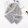 Cachecol Feminino de Inverno "Alargado Espessado" Pelo de Coelho Rex Macio Liso Pelúcia Estilo Coreano Versátil Cachecol de Estudante