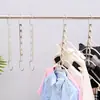 Cabide Multifuncional Dobrável de Metal Mágico com 6 Furos Armazenamento de Guarda-Roupa Pendurar Roupas Cabide com Múltiplos Furos Multifuncional