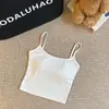 Nueva Camisola Blanca de Verano para Mujer, Ajustada, Sexy, con Espalda Bonita, Puro Deseo, Algodón Puro, Ropa Interior/Exterior con Almohadillas en el Pecho