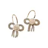 Pendientes de lazo exquisitos para mujer 2024 nueva moda pendientes de camelia únicos de lujo ligero temperamento pendientes de alta gama
