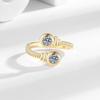 Europa y Estados Unidos transfronterizos súper ventas nicho diamante enrollado torsión apertura anillo ajustable mujeres viento frío tejido anillo