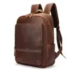 Mochila de Moda de Cuero Genuino Estilo Nuevo Transfronteriza Mochila Grande de 16 pulgadas para Computadora Bolsa de Negocios de Cuero Crazy Horse Mochila de Gama Alta