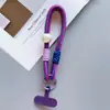 Dopamina Colorido Cordón Corto Correa para Teléfono Correa de Muñeca Tarjeta Colorida Perla Dibujos Animados Lindo de Mano Bloqueo de Color Correa de Moda