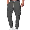 Sitio web independiente transfronterizo primavera y otoño color sólido deportivo bolsillo versátil ropa de trabajo cordón pantalones joggers ropa de hombre dropshipping