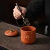 Té Zen Más Vendido Tamaño Pequeño Tarro de Arcilla Roja para Té Cerámico Pequeño Tarro para Té Tarro para Almacenar Té de Flores Tarro para Té