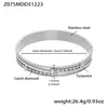 Pulsera de Acero Inoxidable con Cierre Geométrico en Forma de Rombo Incrustado con Circonita Set Estilo Ins Joyería Personalizada de Lujo Ligero Chapada en Oro de 18 Quilates