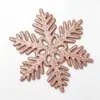 Decorações de Natal 10CM peças de floco de neve, peças de floco de neve de plástico com glitter, ornamento pendurado de floco de neve oco para decoração de árvore de Natal