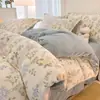 Juego de ropa de cama de terciopelo de leche engrosado de grado A para otoño e invierno, que incluye una funda de edredón de forro polar de coral y un juego de tres piezas de franela para estudiantes