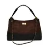 Bolso de Hombro Retro de Gama Alta en Gamuza para Mujer 2025 Verano Nuevo Gran Capacidad Casual para el Trabajo y los Viajes Diarios
