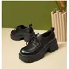 Zapatos Pequeños de Cuero Estilo Británico con Suela Gruesa para Mujer, Nuevo Modelo Primavera y Otoño 2026, Zapatos de Trabajo, Mocasines Negros, Zapatos de Moda