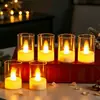 Luz de Vela Electrónica Mini Transfronteriza, Portavelas de Acrílico, Luz de Vela para Ambiente de Cena Romántica de Fiesta de Cumpleaños