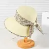 Sombrero de Paja Pequeño con Lazo Floral para Mujer, Sombrero de Paja de Estilo Pastoral de Verano, Hace que la Cara Parezca Más Pequeña, Sombrero de Sol para Protección Solar al Aire Libre