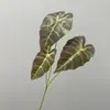 Plantas Verdes Artificiales para Paisajismo, Hojas de Caladio, Hojas de Colores, Arreglos Florales de Colores Otoñales, Materiales de Hojas, Decoración de Balcón para el Hogar, Plantas Artificiales