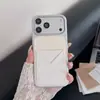 Nova capa com padrão de lichia adequada para Apple 17, textura de couro com porta-cartão, capa de couro PU 16 com proteção total anti-queda para 15