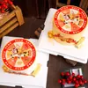 Decorações de Bolo de Ano Novo 2026 para Riqueza Instantânea, Boa Sorte e Sorte Contínua, Decorações de Assar com Roda da Fortuna Grande