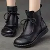 Botines de Piel Suave Otoño/Invierno 2026, Forro de Borrego, Planos, Cómodos, Antideslizantes, Zapatos Tipo Mom de Piel Suave para Mujer, Botas con Forro de Borrego, Transfronterizos